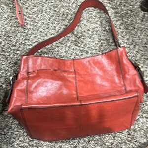 Hobo Render Red Leather Shoulder Bag
